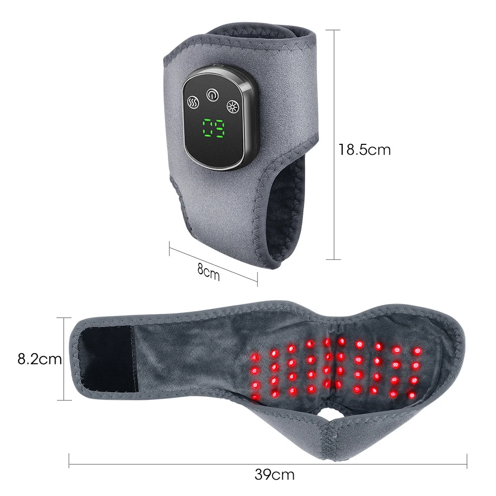 Rechargeable Wireless LED Ankle Massager with Heated Brace 5 Heat Settings & 3 Vibrations for Joint Relief And Relaxation