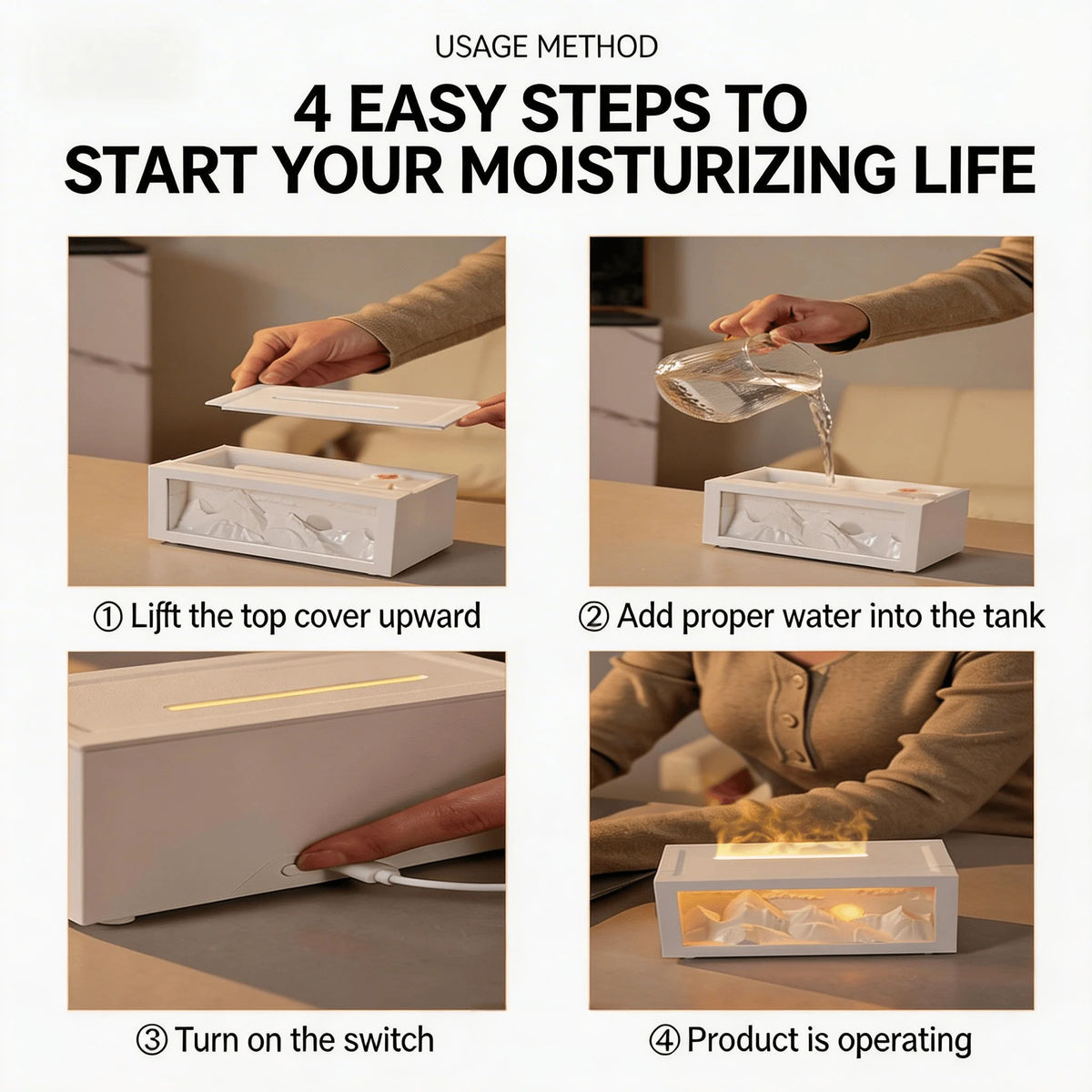 2026 New Sunrise Golden Mountain Themed Air Diffuser Humidifier, Aromatherapy Essential Oil Diffuser, Ultrasonic Aromatherapy Humidifier with Timer, Suitable for Home, Bedroom, Office, yoga Room.