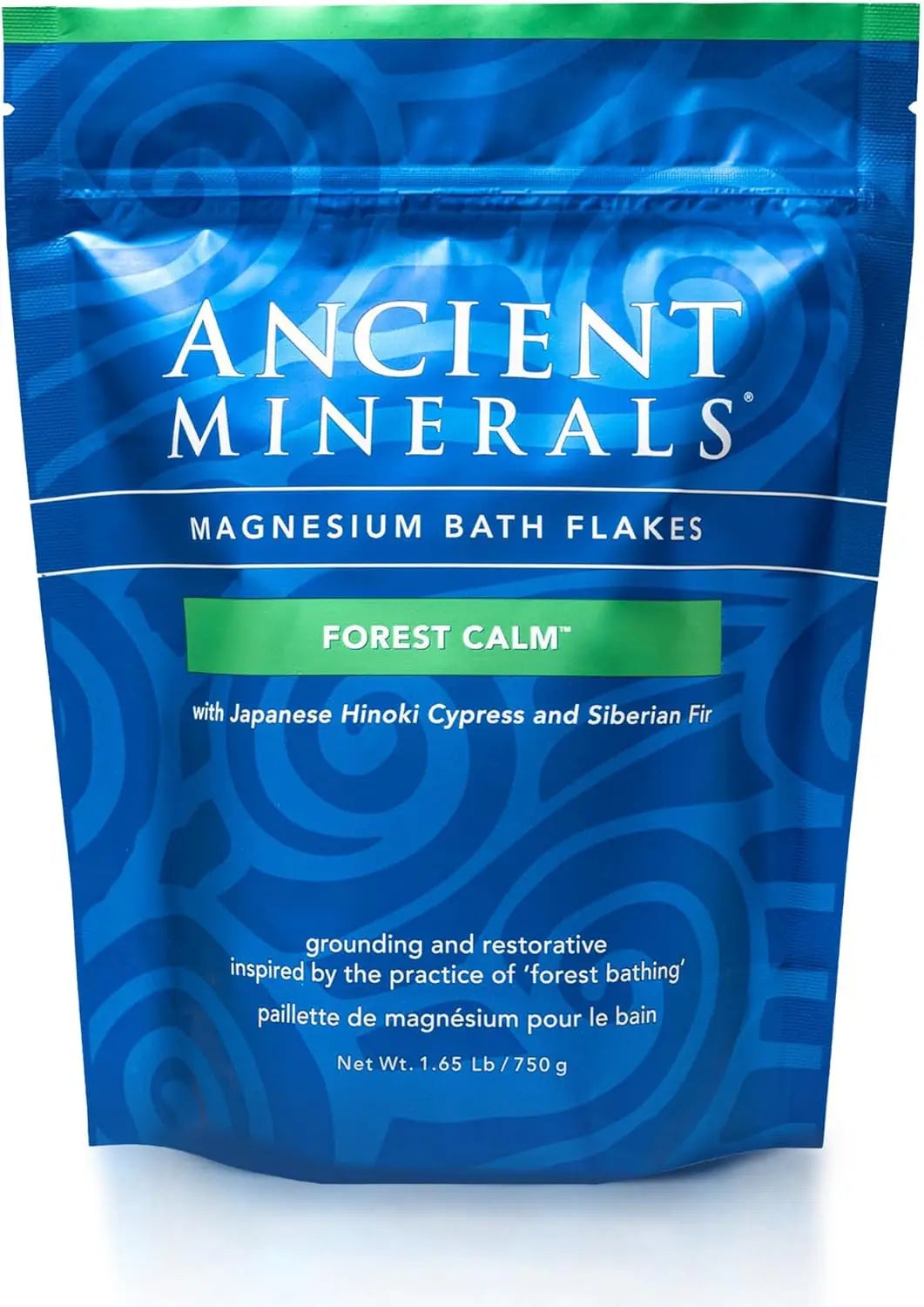 Magnesium Bath Flakes Forest Calm - Zechstein Chloride Bath Salt Alternative for Relaxing Soak, 1.65 lb Resealable Bag