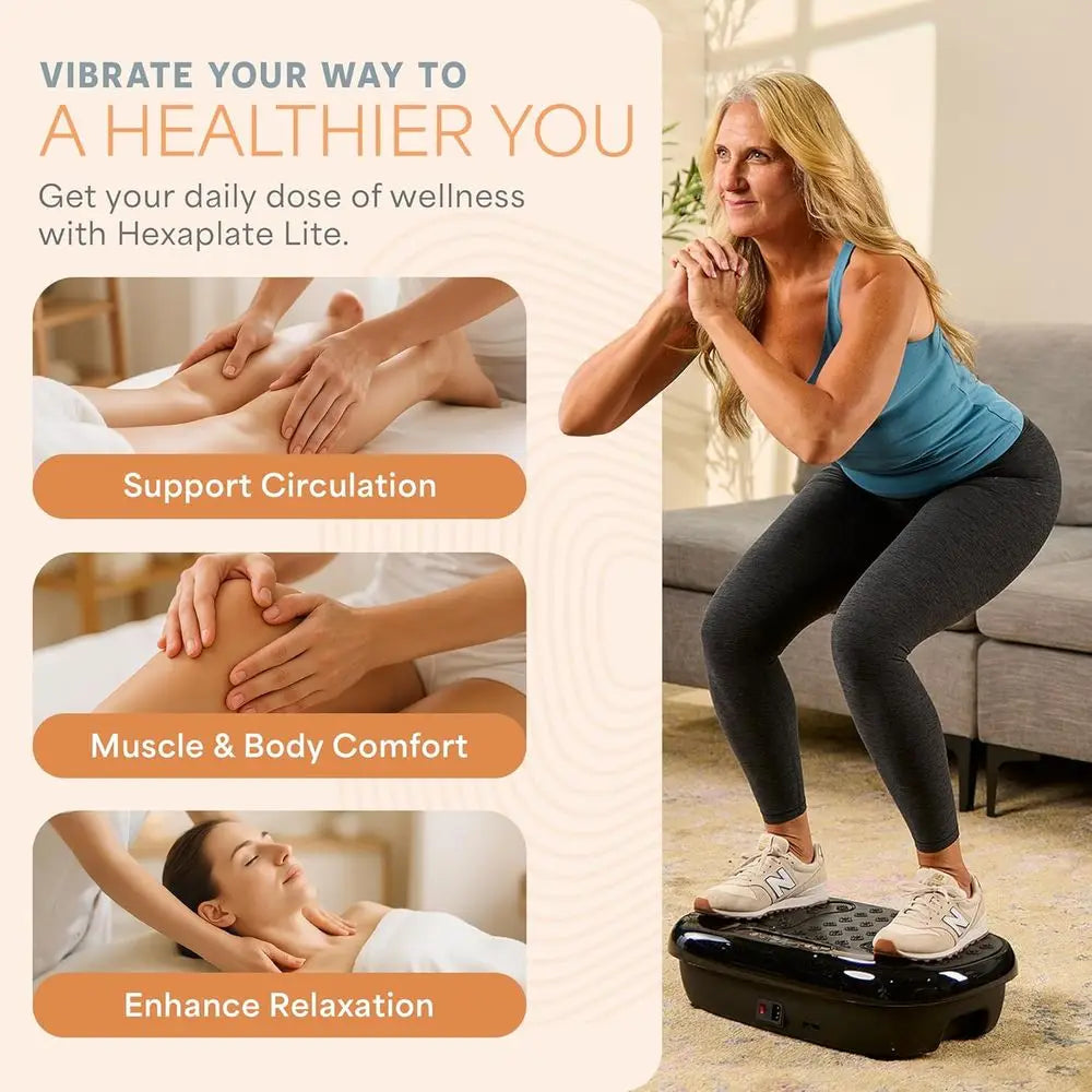 Vibration Exercise Platform with Magnetic Acupoints, 99 Speeds, and 10 Presets for Lymphatic Drainage and Toning