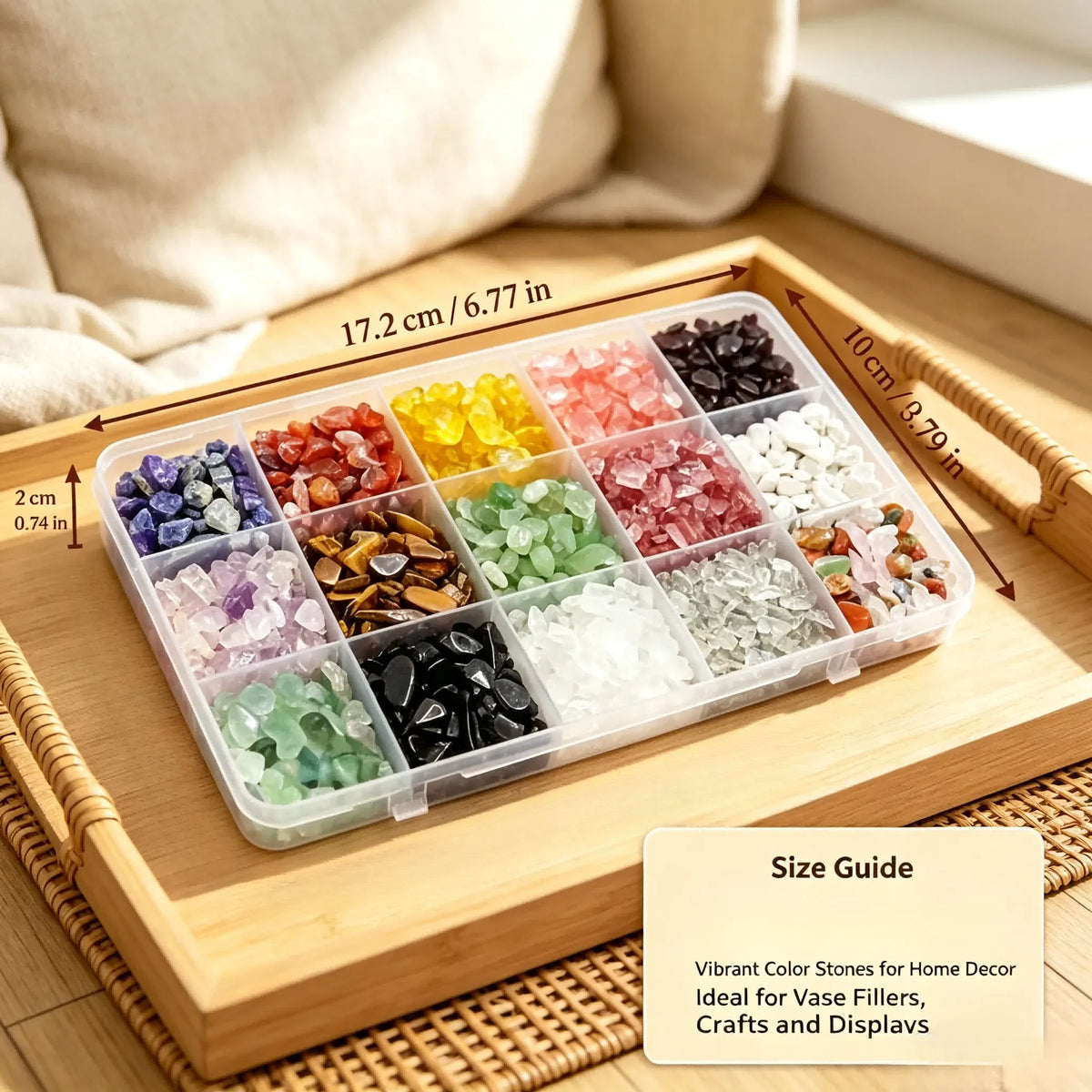 1 box of natural crystal broken stones, 15 styles, polished irregular shapes, mixed colors, suitable for jewelry making, gifts, gemstone fragments bead, non porous and diverse natural materials, random styles