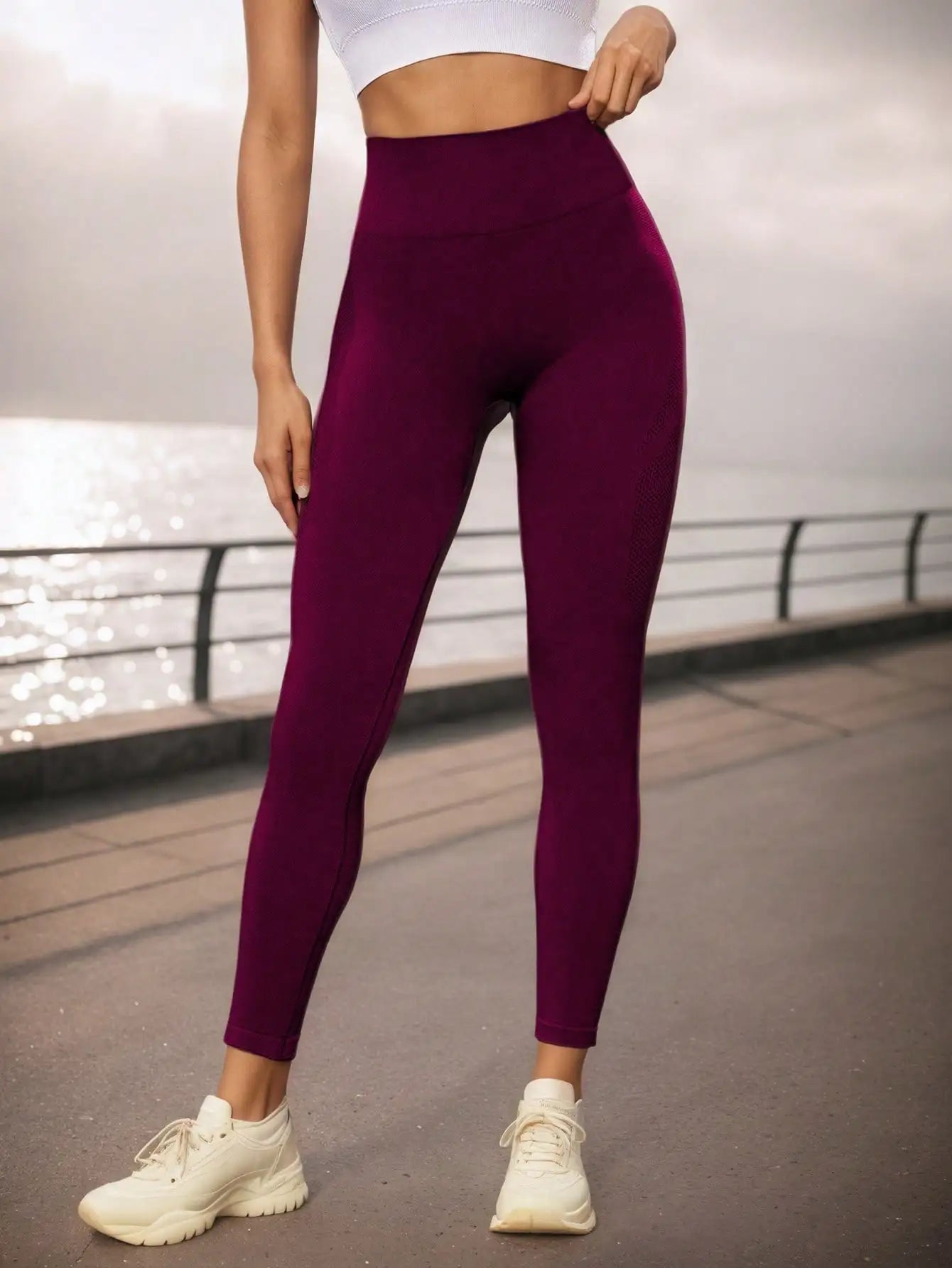 Women's High Waist Elastic Yoga Pants Tummy Control Sports Running Pants One Size Fits All And Plus Size