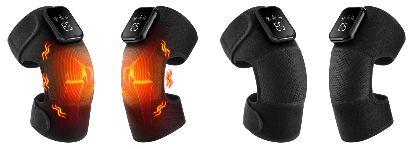 Electric Heated Vibration Knee Massage Pad 3 Level Hot Compress Thermal Joint Brace Care Muscle Relaxation Blood Circulation