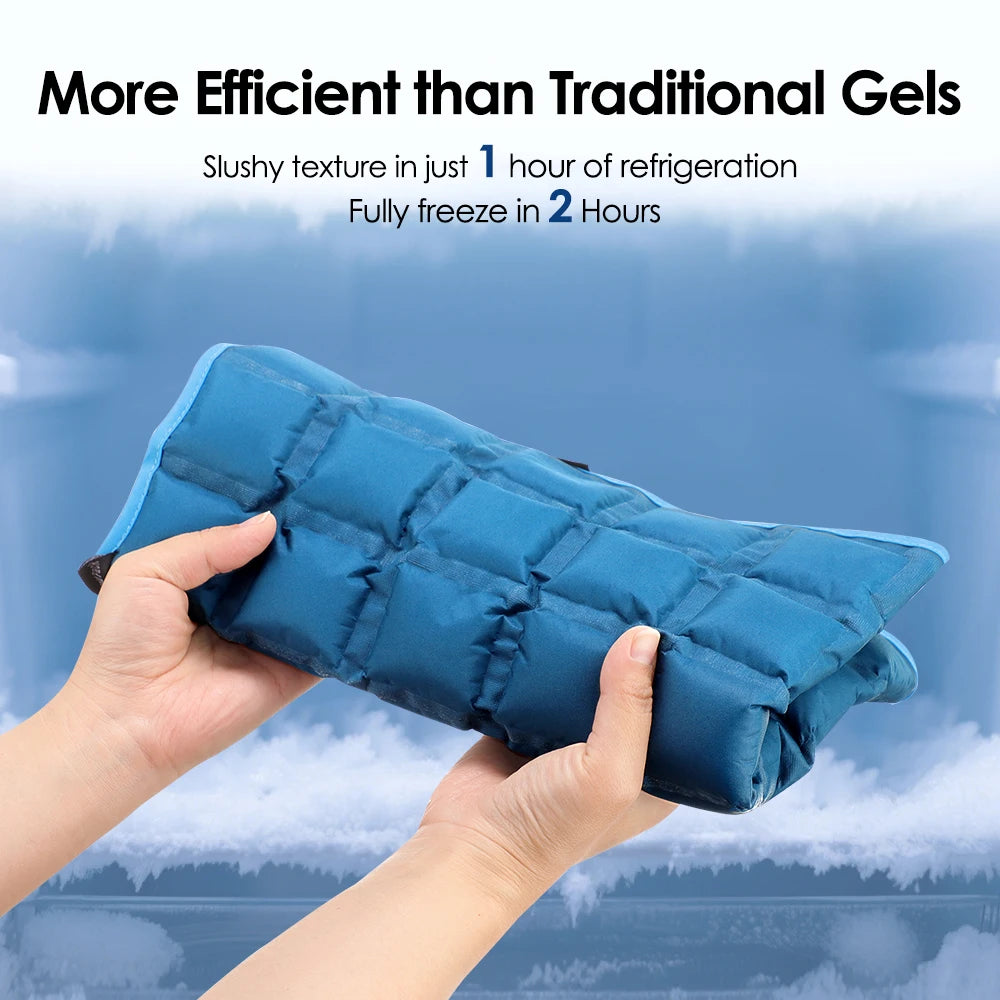 Reusable Hot Cold Compress Pack Back Shoulder Knee Wrap Self Absorbing Polymer Resin Multi Grid Ice Pack Microwave Heating Pad Support Brace Pain Relief Injury Recovery Swelling Eco Friendly