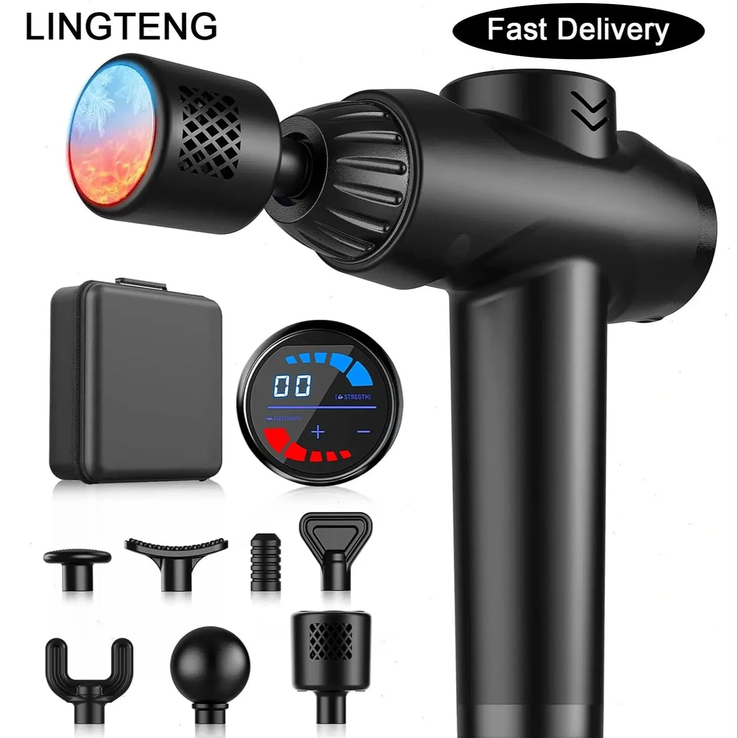 Smart Electric Fascia Gun, Booster Vibration Muscle Massager, Portable Handheld Neck Body Massager for Fitness Relaxation