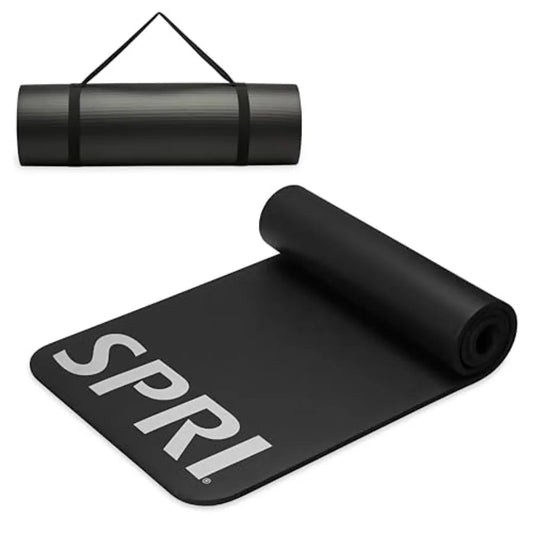 12mm Pro Fitness Matt - Thick Exercise Mat for Floor Workouts Sit-Ups Push-Ups Stretching Toning and General Fitness - Non-Slip