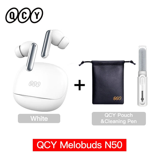 QCY Melobuds N50 Wireless Earphones ANC 6 Mics AI Call Earbuds Bluetooth 5.4 Dual Connection Headphone Transparent Mode