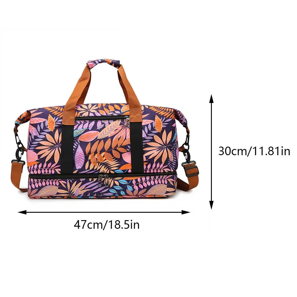 Women Weekender Duffel Bag Waterproof Fitness Storage Handbag Large Capacity Everyday Overnight Bag Female Yoga Handbag