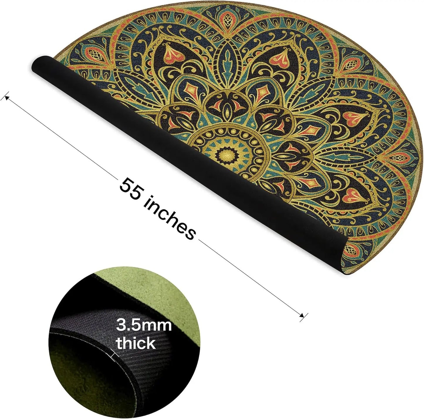 Large Round Yoga Mat 4.6'X3.5mm for Exercise Premium Extra Thick, Ultra Comfortable, Non Slip, Meditation Mat