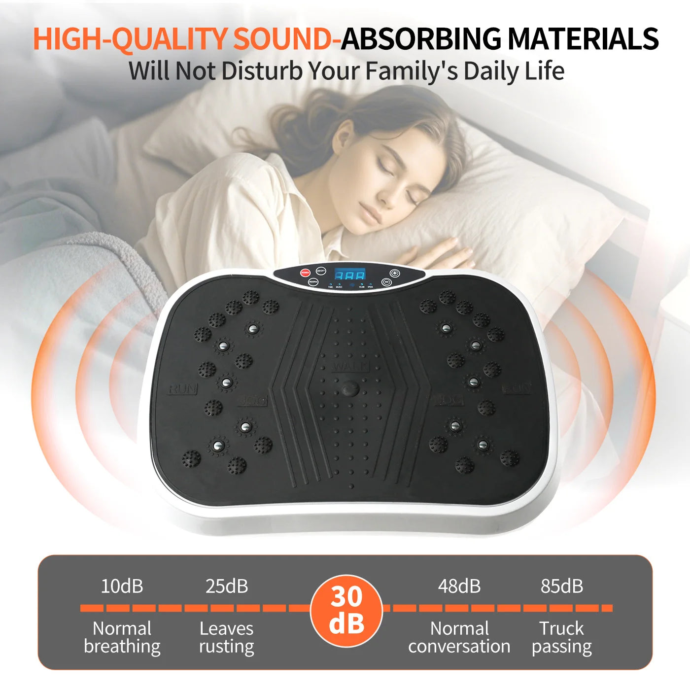 Vibration Plate Exercise Machine Portable Fat-Burning Machine Weight Loss 220 lbs Full-Body Workout Shaker BT Remote Control