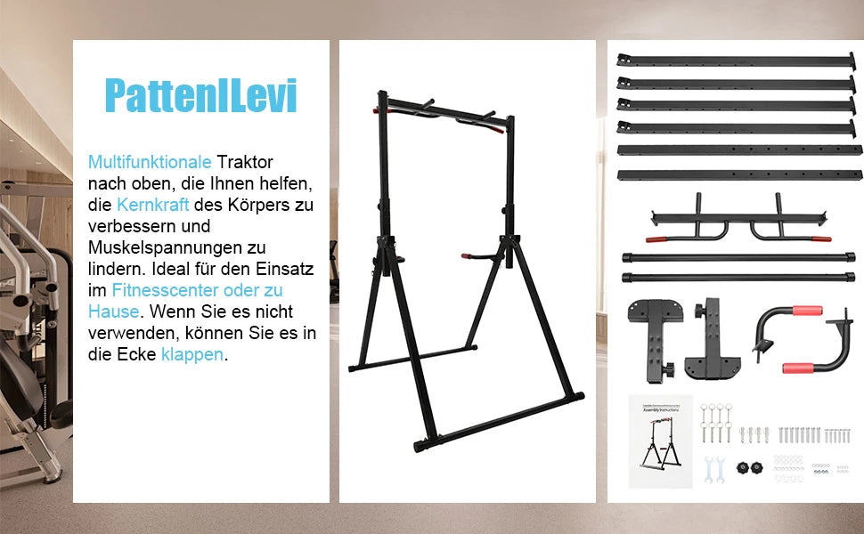 Pull Up Bar Dip Bar Power Tower Workout Dip Station Height Adjustable Free Standing Chin Up Bar Home Gym Equipment 440LBS Weight