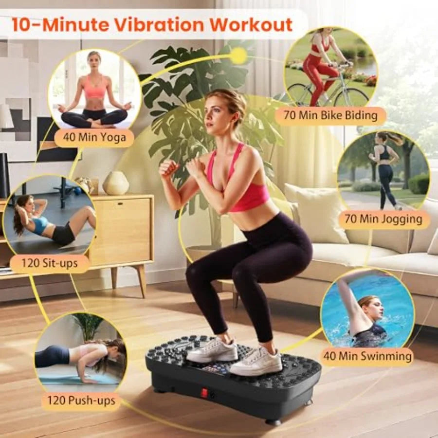 Vibration Plate Fitness Platform for Home Gym Use ABS Plastic Body in Black 3D Vibration Technology for Lymphatic Drainage Full