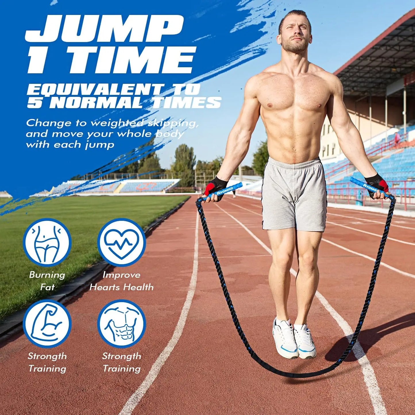 Weighted Jump Rope for Fitness, Boxing Cardio Training, Home Gym Workout Equipment for Men Women