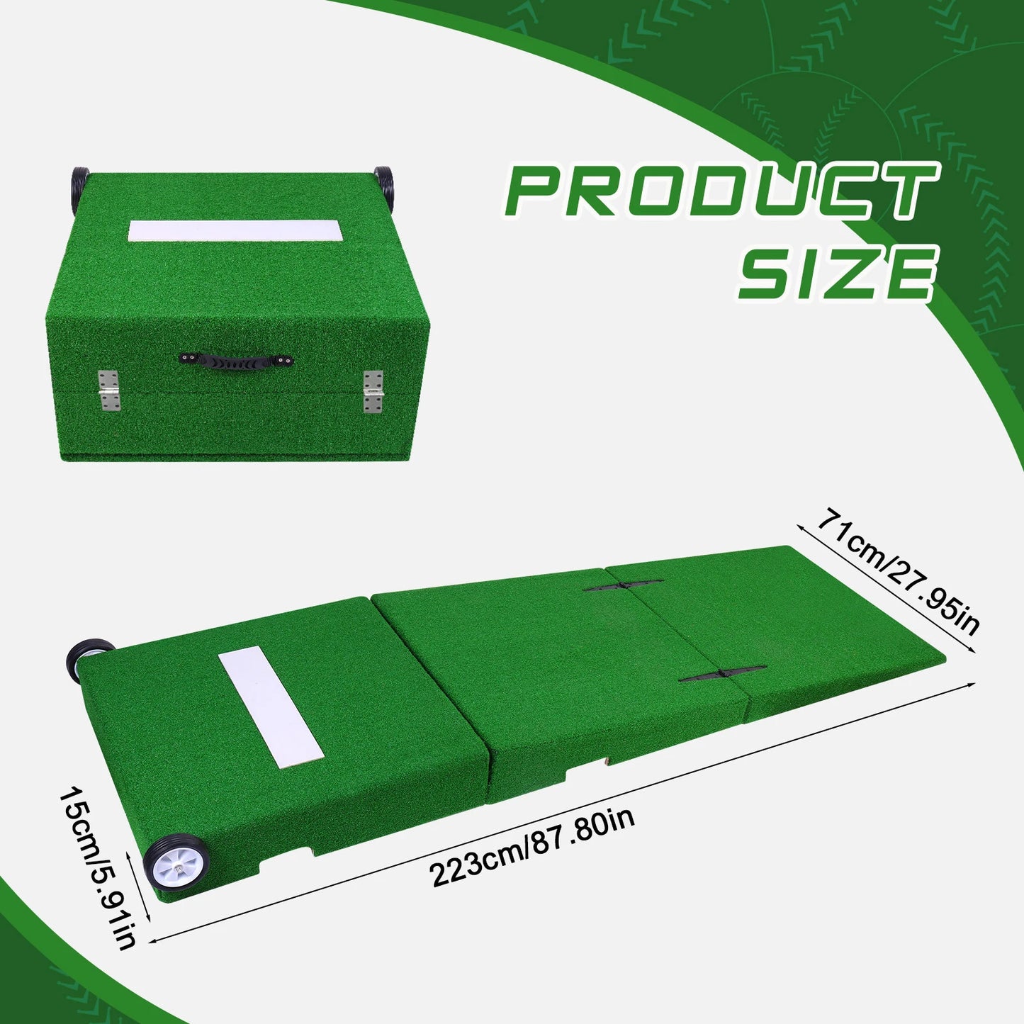 88x28x6 Inch Foldable Pitching Mound with Carry Handle Baseball Pitchers Mound Baseball Pitching Training Equipment