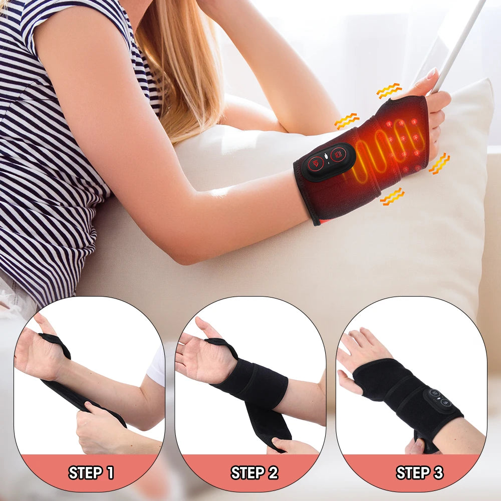 Wireless Vibration Heating Wrap 36pcs LED Beads 660&850nm Versatile Body Heating Pad for Knee Elbow Wrist Ankle