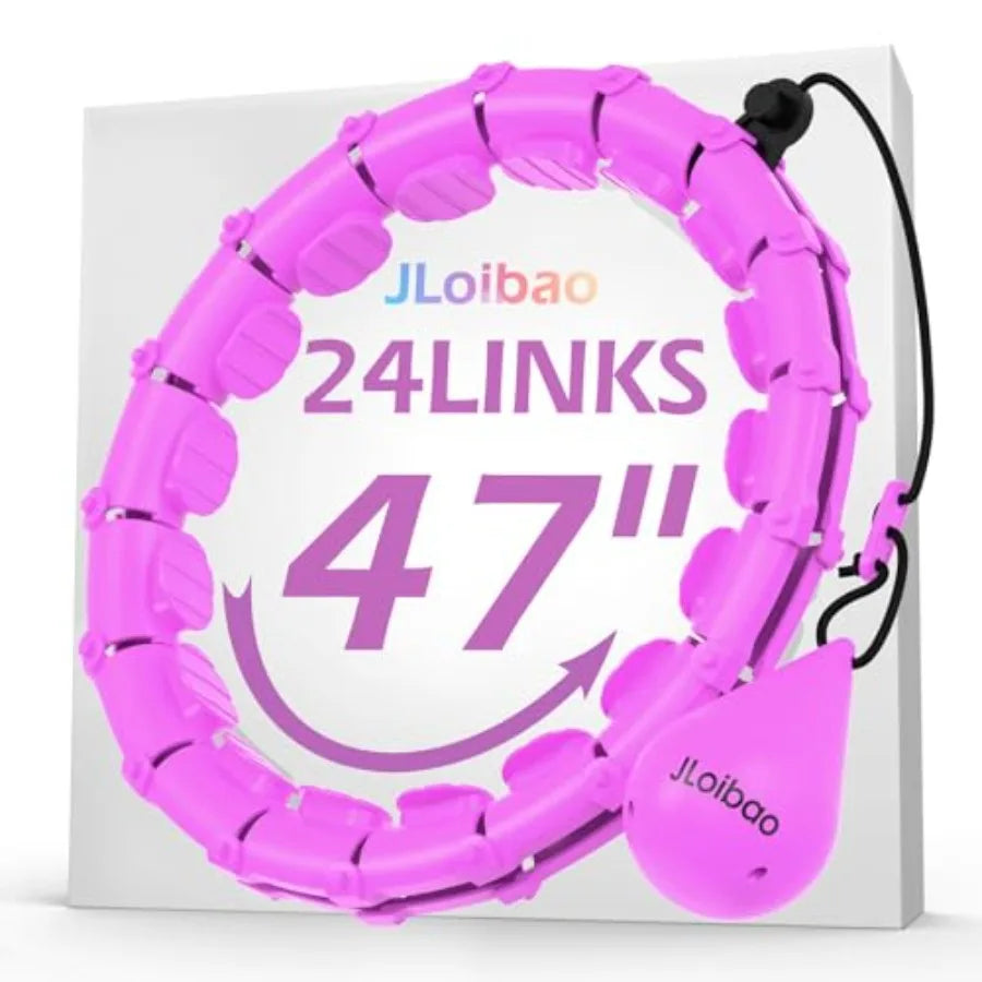 Weighted Hula Circle with 24 Links for Adults Weight Loss, Infinity Fitness Hoop Plus Size, for Women Smart Exercise Equipment
