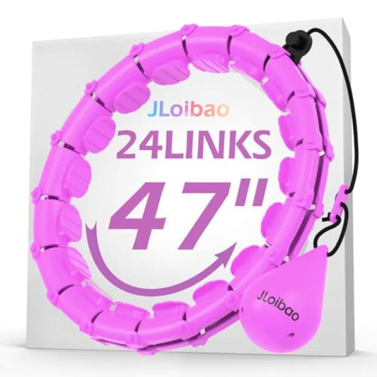 Weighted Hula Circle with 24 Links for Adults Weight Loss, Infinity Fitness Hoop Plus Size, for Women Smart Exercise Equipment