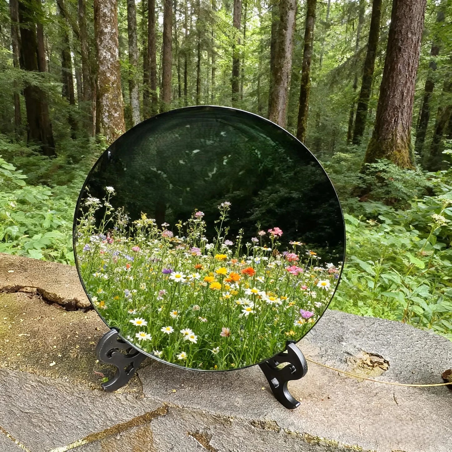 12cm/4.72'' Black Obsidian Mirror, Polished Obsidian, Ideal crystal stone Gift & Home Decoration Accessories, kawaii room decor
