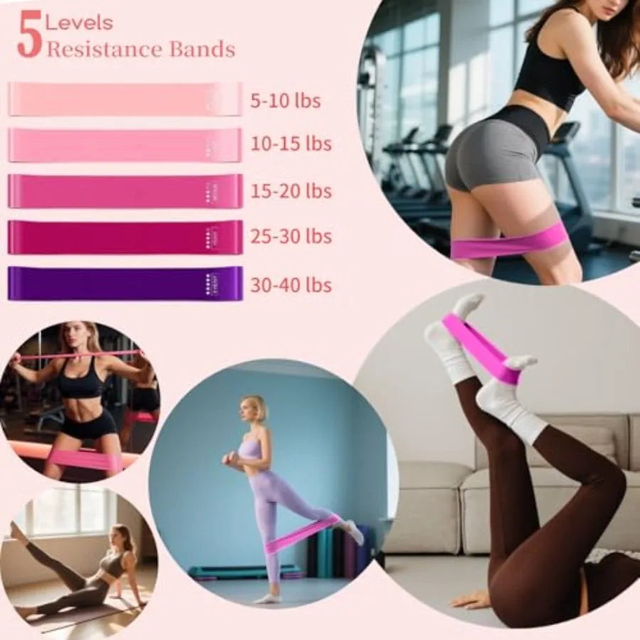 Pilates Equipment Kit for Home Workout with Ring Ball Set Core Sliders Adjustable Ankle Wrist Weights Resistance Bands in Black