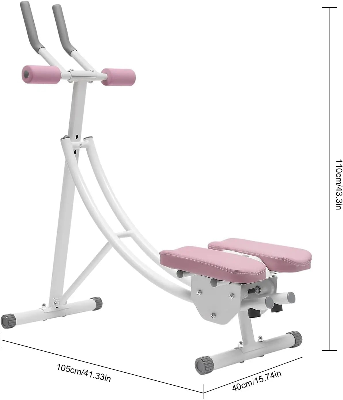 Ab Workout Equipment, Adjustable Ab Trainer Machine with LED Display,Pink Exercise Fitness Equipment for Full Body Shaping