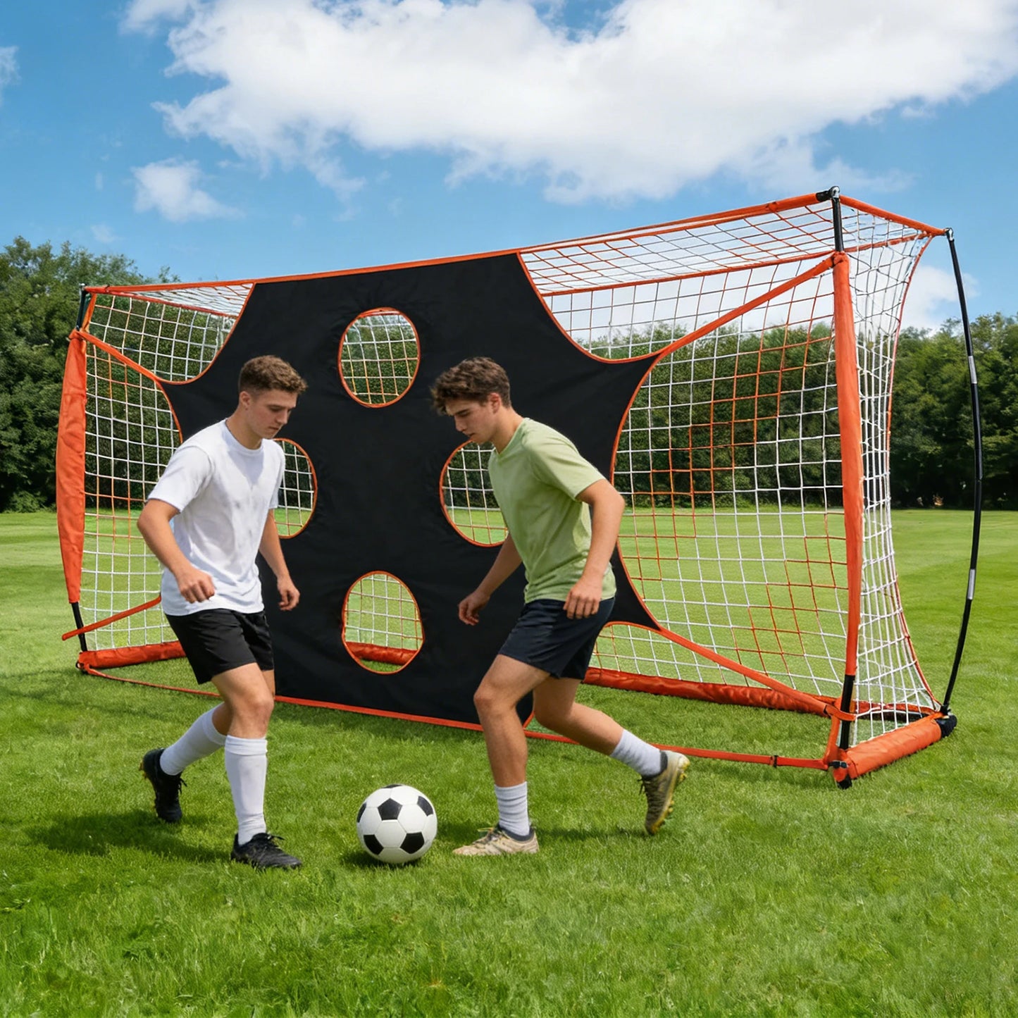 12x6 Ft Foldable Soccer Goal Folding Soccer Goal Target Net With 10 Highlighted Scoring Zones | for Park, Beach, Backyard, Playground, Garden