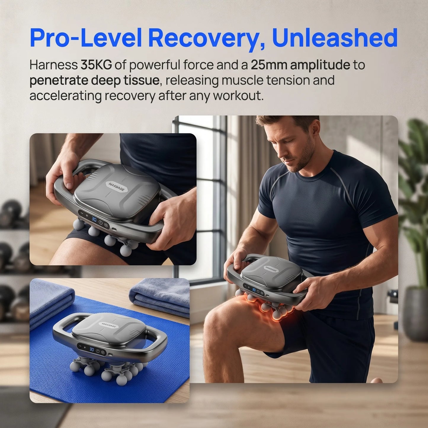 Professional 16 Heads Fascia Massage Gun Cordless Handheld Deep Muscle Massage For Gym Home Office Use