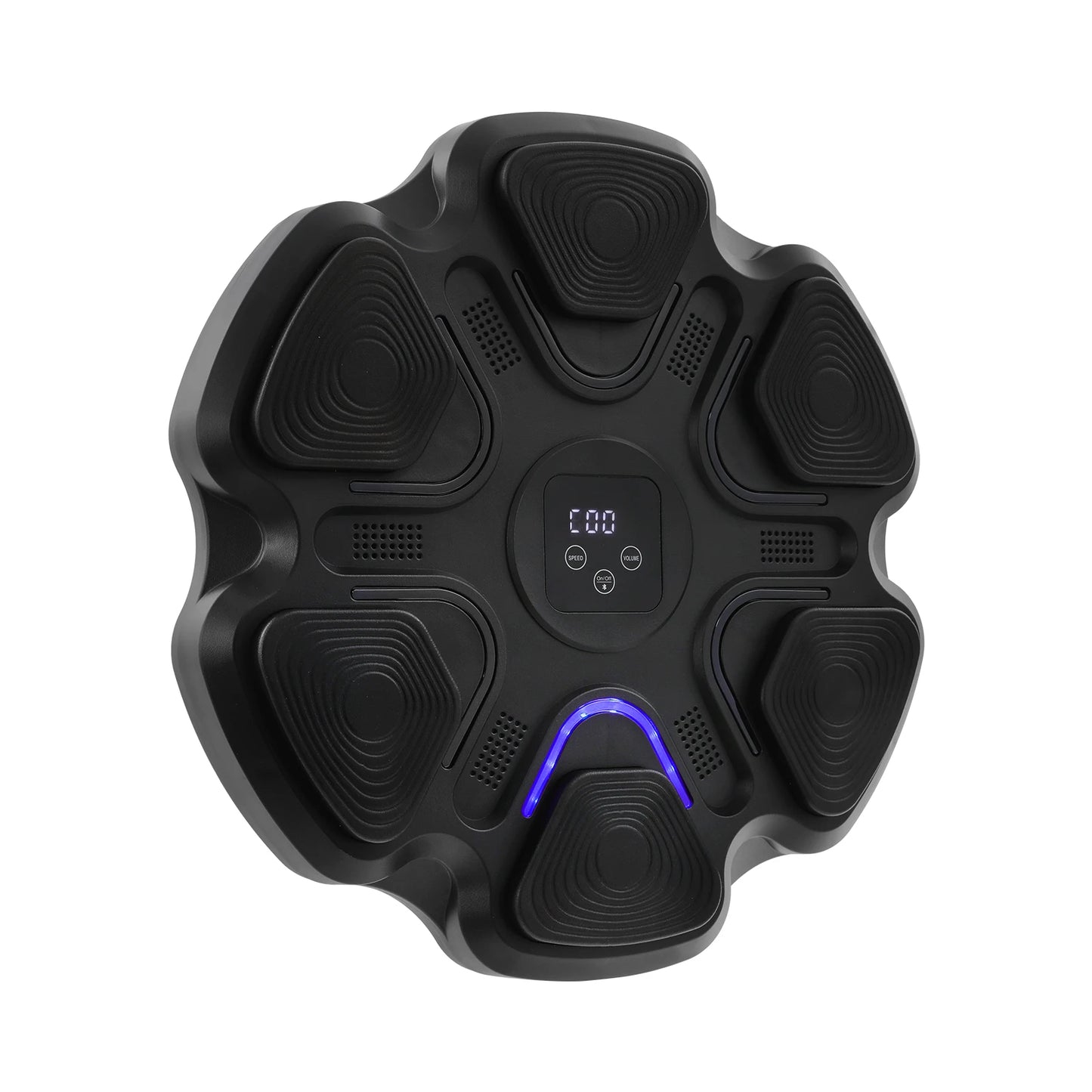 Hexagonal Music Boxing Machine with Gloves for Kids Adults Smart Boxing Target 9 Speed Modes 9 Levels 2 Pairs Gloves Black Red 6 Long 2 Short Velcro Strips Easy Install No Drilling Home Fitness Gift for Family Teen Boys