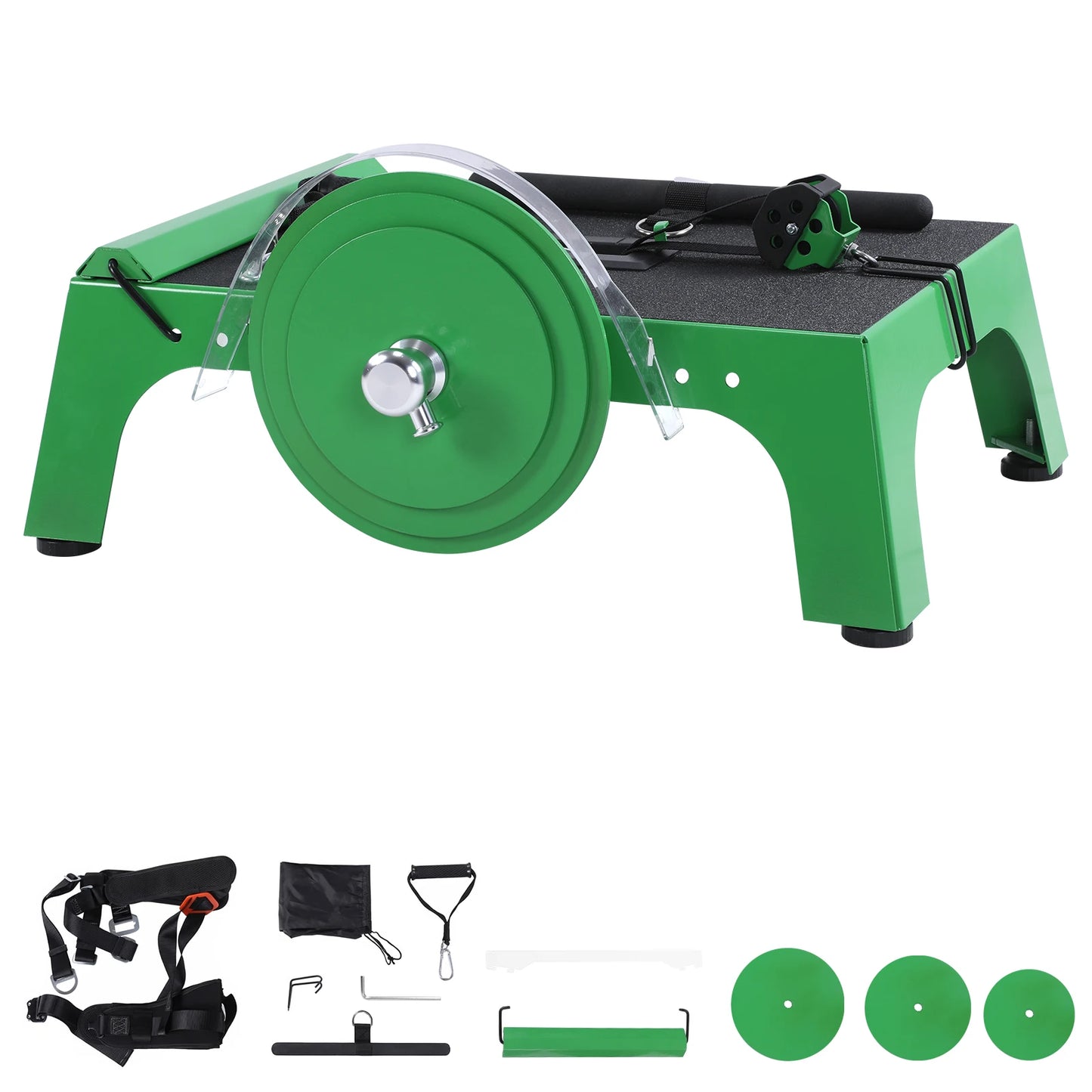 Flywheel Trainer with Adjustable Length Strap Flywheel Centrifuge with Accessories for Home Office Travel Women Yoga Men Squat