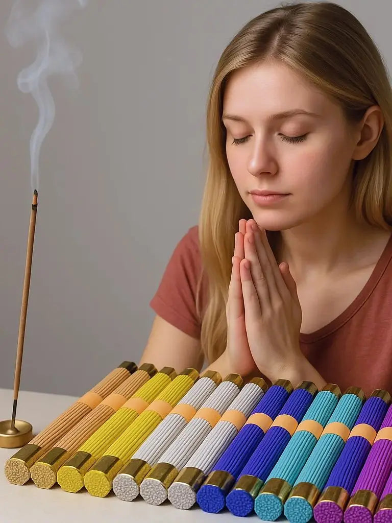 91pcs Natural Blessing Ceremony Incense Praying For Health Love Wealth Natural Sandalwood Incense Sticks With Incense Holder