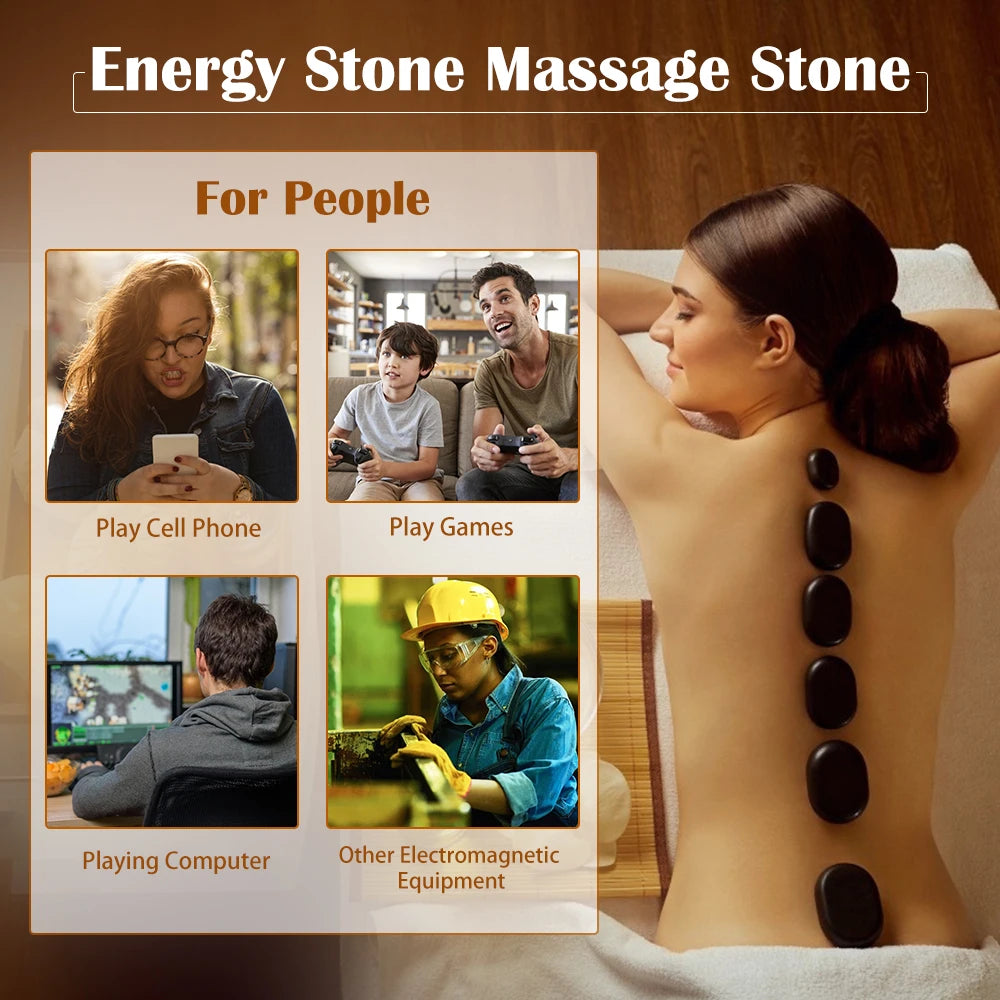 VARON Hot Stones Massage Set, 18 Pcs Basalt Hot Stones with Heater Kit, Massage Stones for Home spa, Relaxing 110V