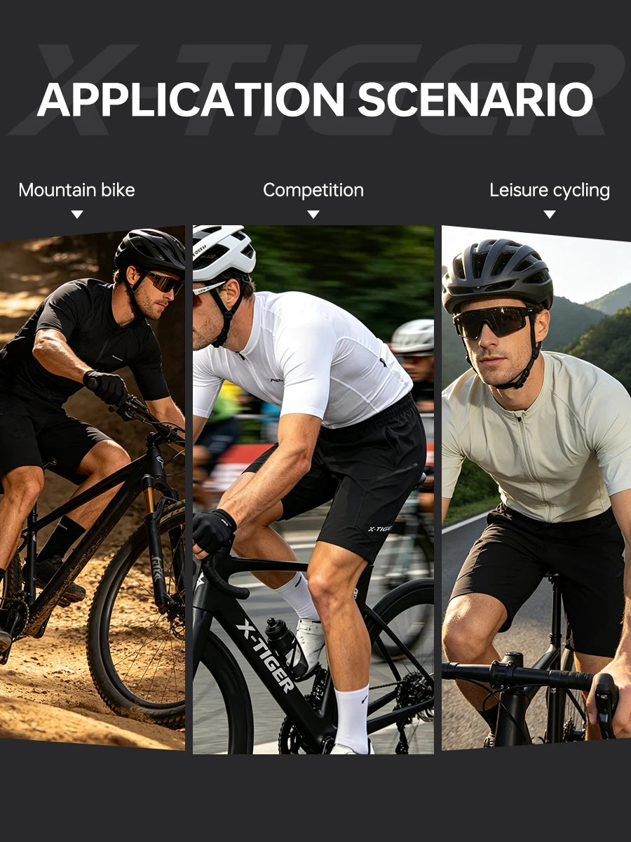 X-TIGER 2 in 1 Cycling Shorts Double Layer Loose Casual MTB Padded Shorts Waterproof Wearproof For Mountain Off-road Urban Commute Daily Wear
