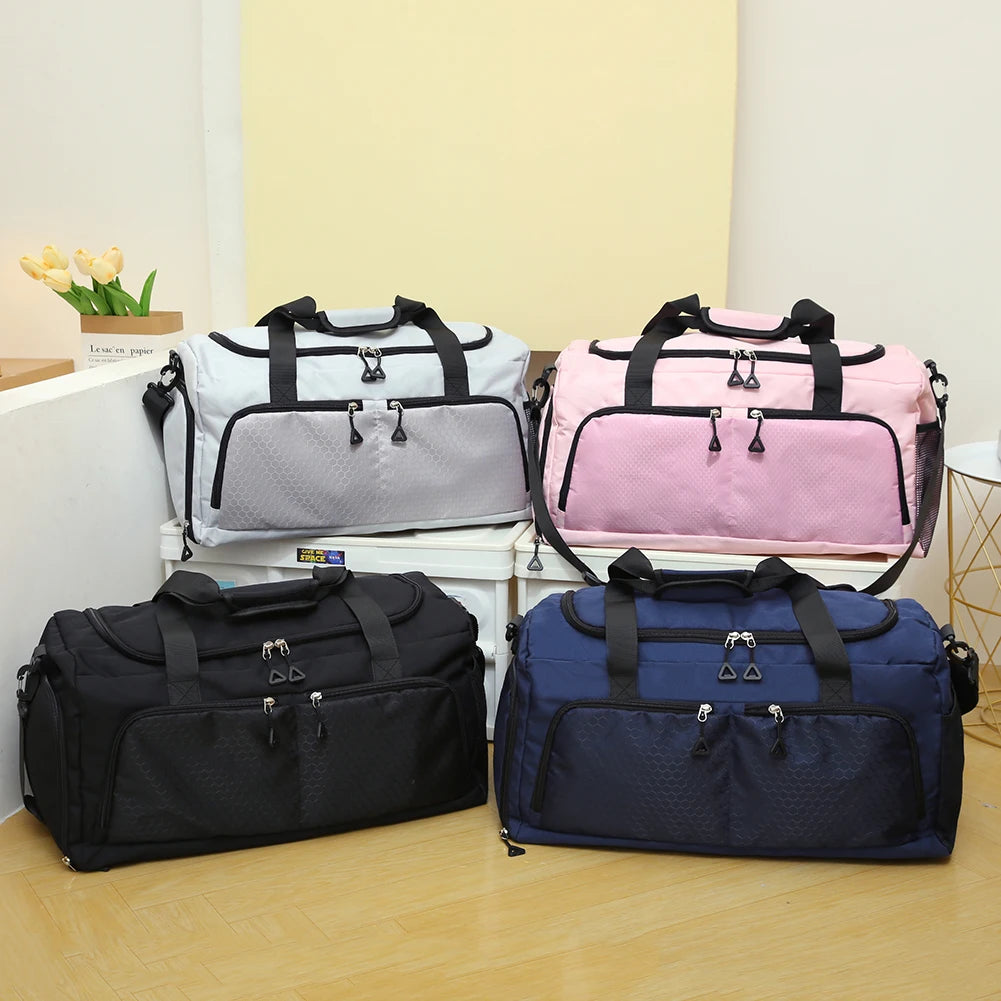 Travel Duffle Bag with Shoe Compartment and Wet Pocket Gym Bag Carry On Weekender Bag for Women and Men for Travel Workout Sport