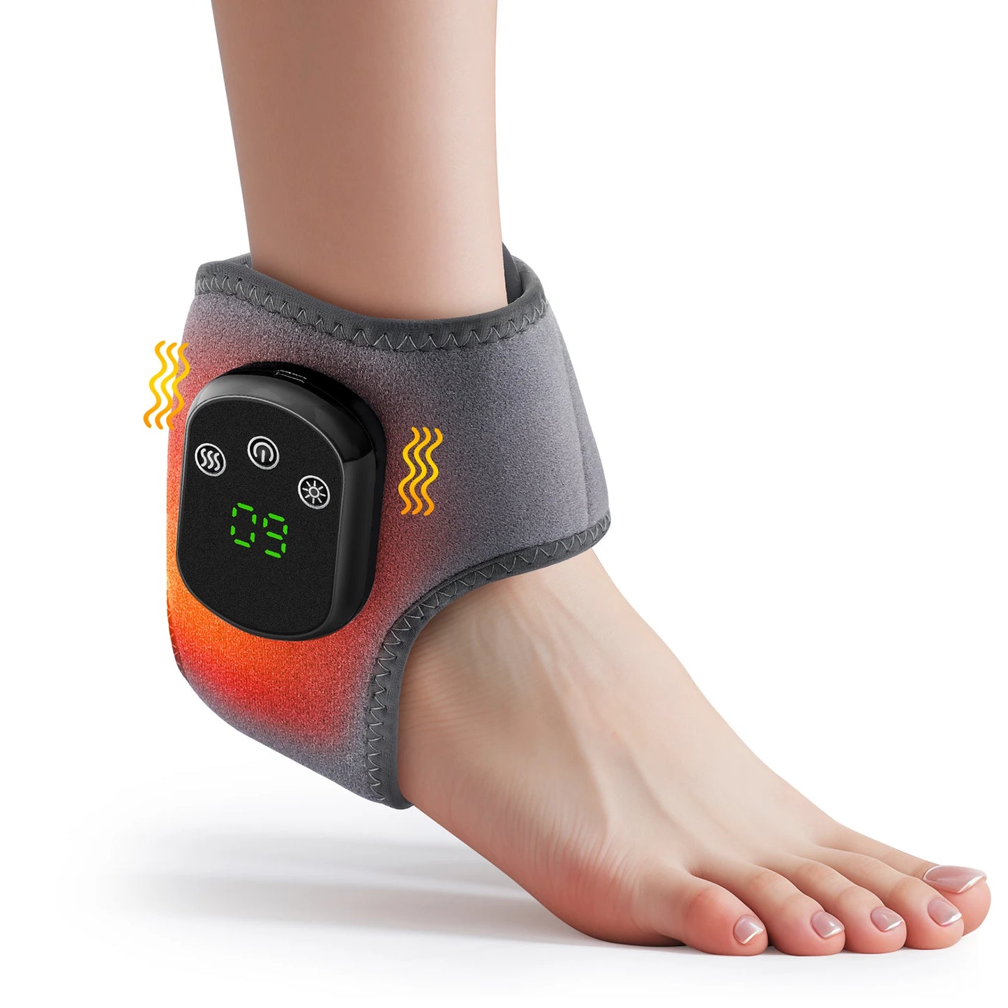 Electric Heating Foot Ankle Massager with Vibration Ankle Wrap Support Hot Compress for Joint Protection Foot Protector