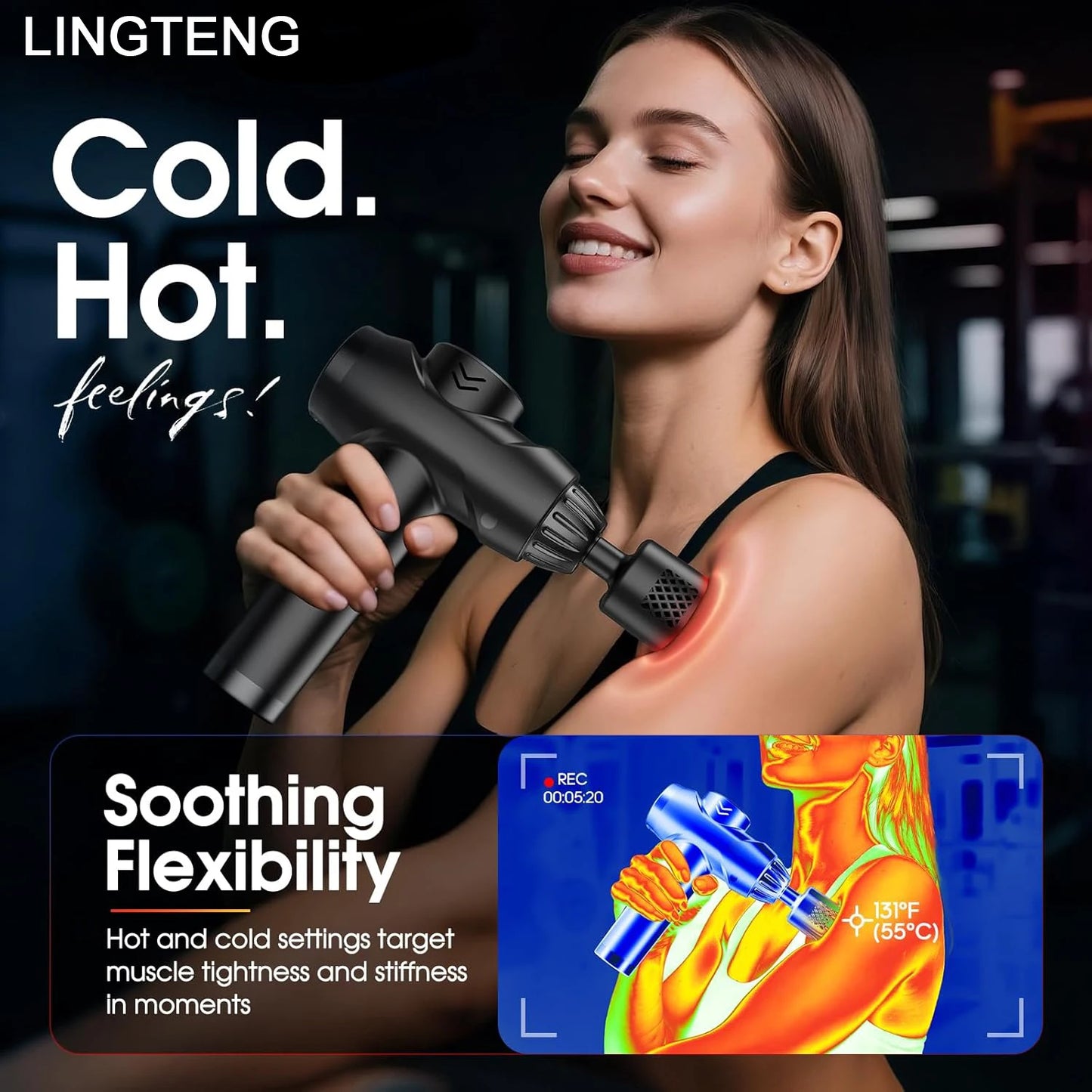 Smart Electric Fascia Gun, Booster Vibration Muscle Massager, Portable Handheld Neck Body Massager for Fitness Relaxation