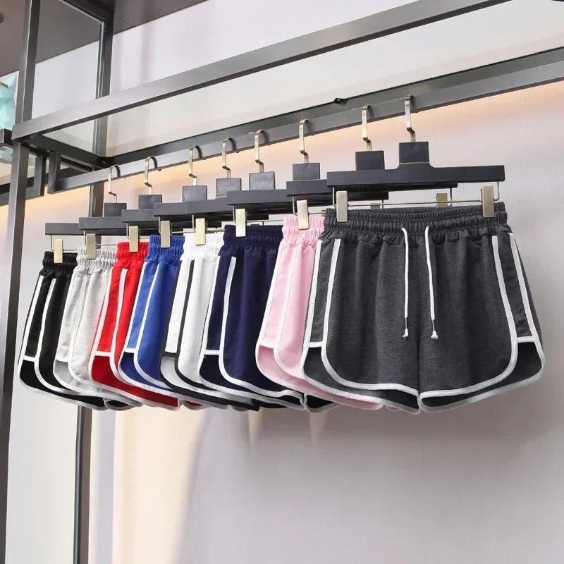 2024 Striped Sports Shorts Women Korean Fashion Casual Mini Shorts Summer Simple Loose Wide Leg Shorts Ladies New