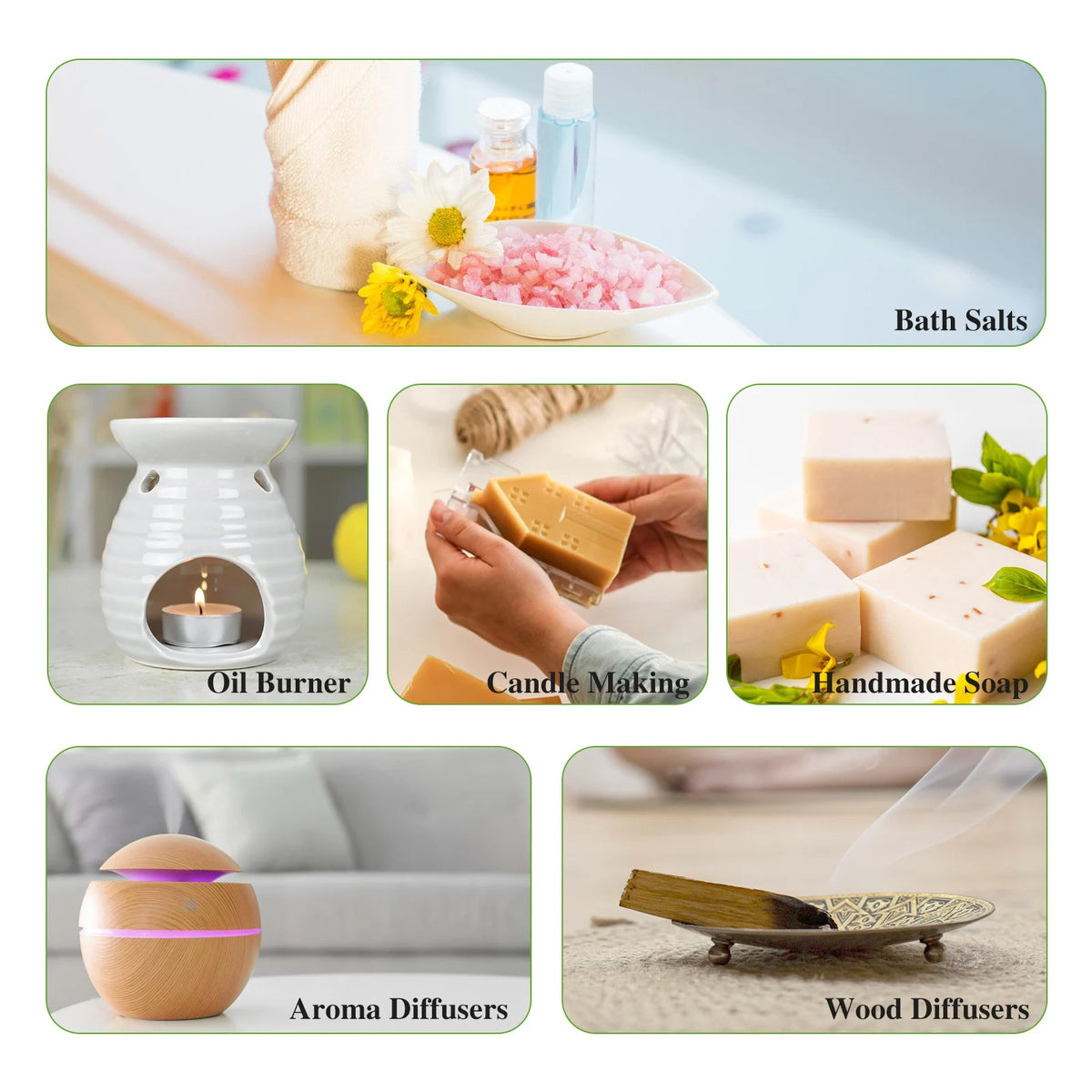 EUQEE 2 Bottles Plant Essential Oil For Diffuser Aromatherapy 118ml Myrrh Lemon Verbena Spikenard Palo Santo Rose Jasmine Essential Oil 2pcs/set