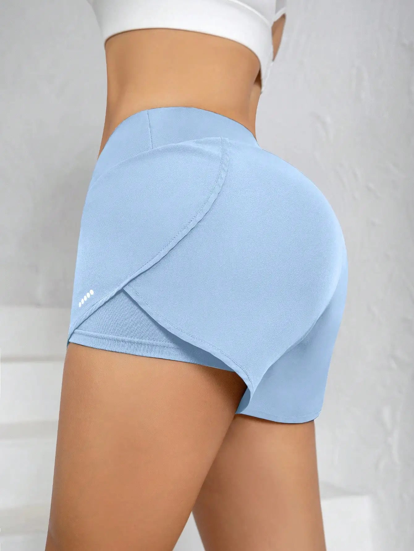 2-In-1 Women's Sports Yoga Shorts, High Waist Comfortable Fit, Loose Running Fitness Shorts, Breathable Quick-Dry Fabric, Sports Style