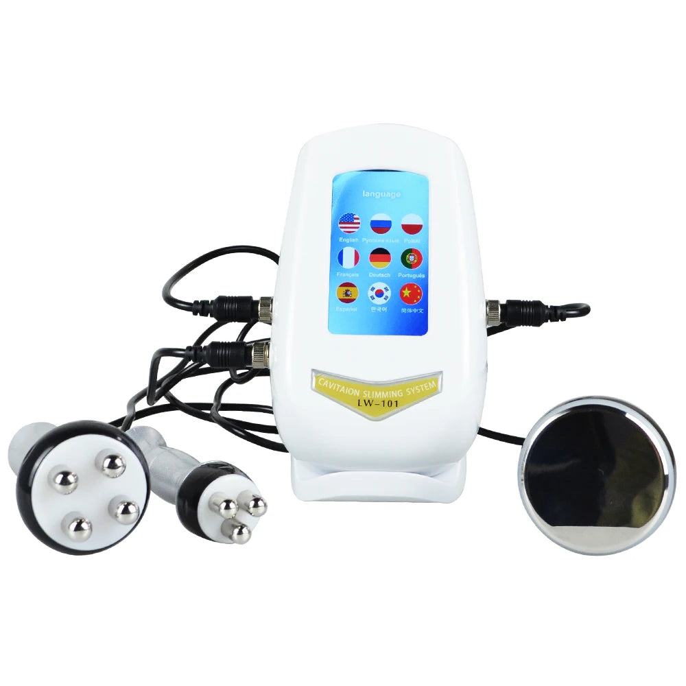 3 In 1 Beauty Body Slimming Massager Cavitation Machine Multi-Functional Device Face Body Tightening Lifting Spa Skincare Tool