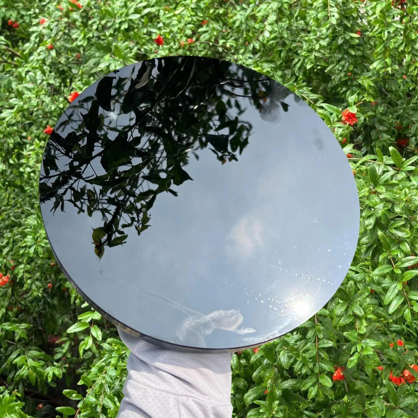 12cm/4.72'' Black Obsidian Mirror, Polished Obsidian, Ideal crystal stone Gift & Home Decoration Accessories, kawaii room decor