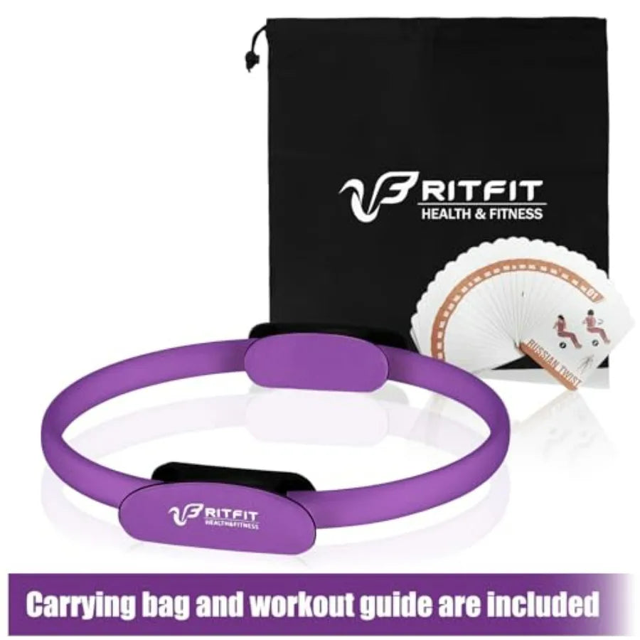 Pilates Ring Circle - 14 Inch Magic Fitness Circle for Toning Inner and Outer Thighs, Bonus Workout Guide Included