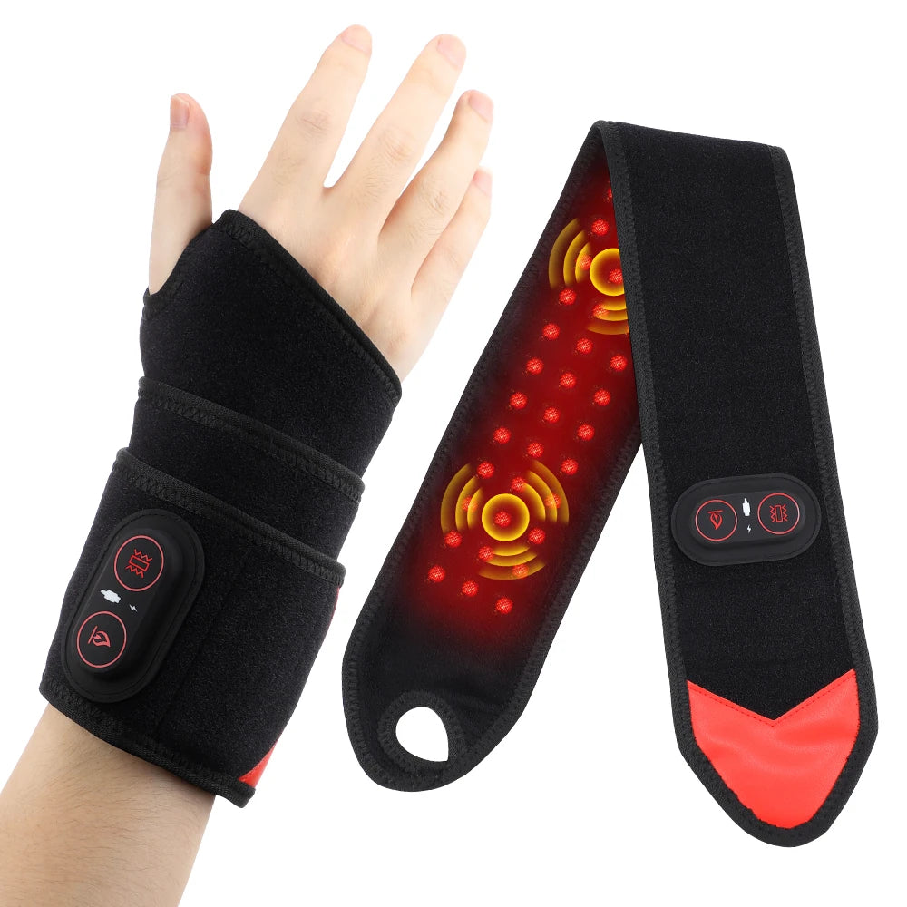 Wireless Vibration Heating Wrap 36pcs LED Beads 660&850nm Versatile Body Heating Pad for Knee Elbow Wrist Ankle