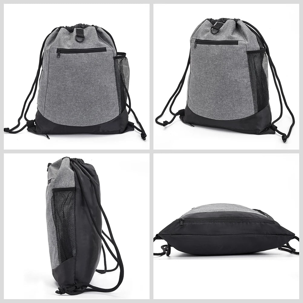 Drawstring Basketball Backpack Foldable Soccer Backpacks Women Yoga Bag Gym Sackpack With Detachable Mesh Bag For Outdoor Sports
