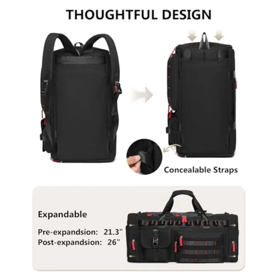 Gym Bags for Men and Women 45L Travel Duffle Sports Backpack with Shoes and Laptop Compartment Large Workout Carry On Bag Weeke