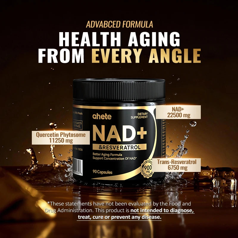 Nad + Resveratrol Supplement - Hypoallergenic, Easy To Swallow MNM For Energy & Overall Wellness.