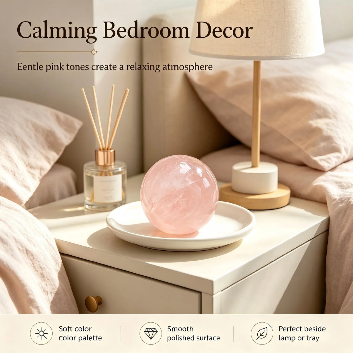 Random style rose quartz ball, polished natural crystal ball, suitable for home office wedding decoration, the best holiday gift for Valentine's Day, Christmas, Thanksgiving, and graduation day, unique gift