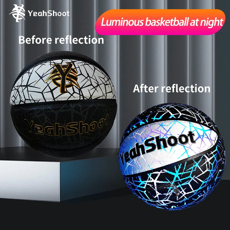 2026 Dark-Glowing Holographic Basketball - Light-Up Luminous Basketball for Outdoor Training And Nighttime Games