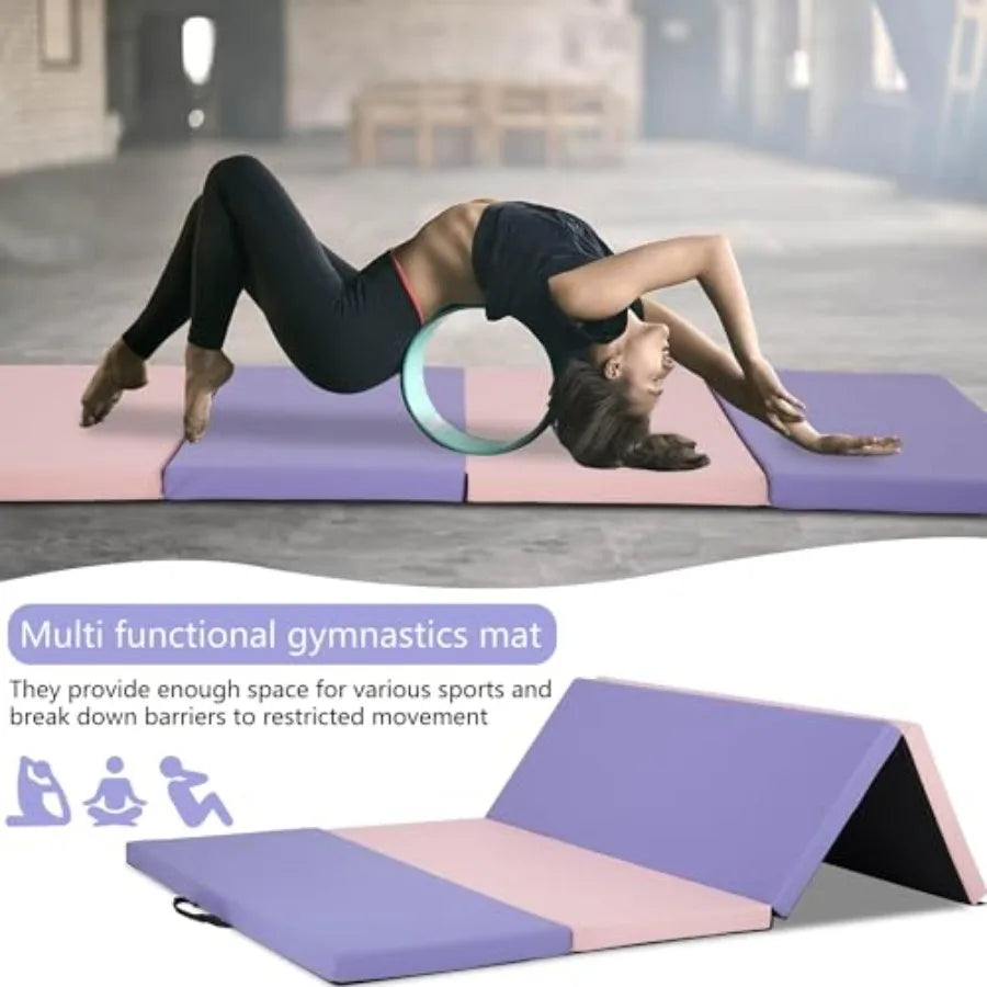 Thick 2 Inch Yoga Mat for Home Gym - Foam Exercise Flooring for Workout Gymnastics Tumbling Pilates Dance - Foldable Play Mat i
