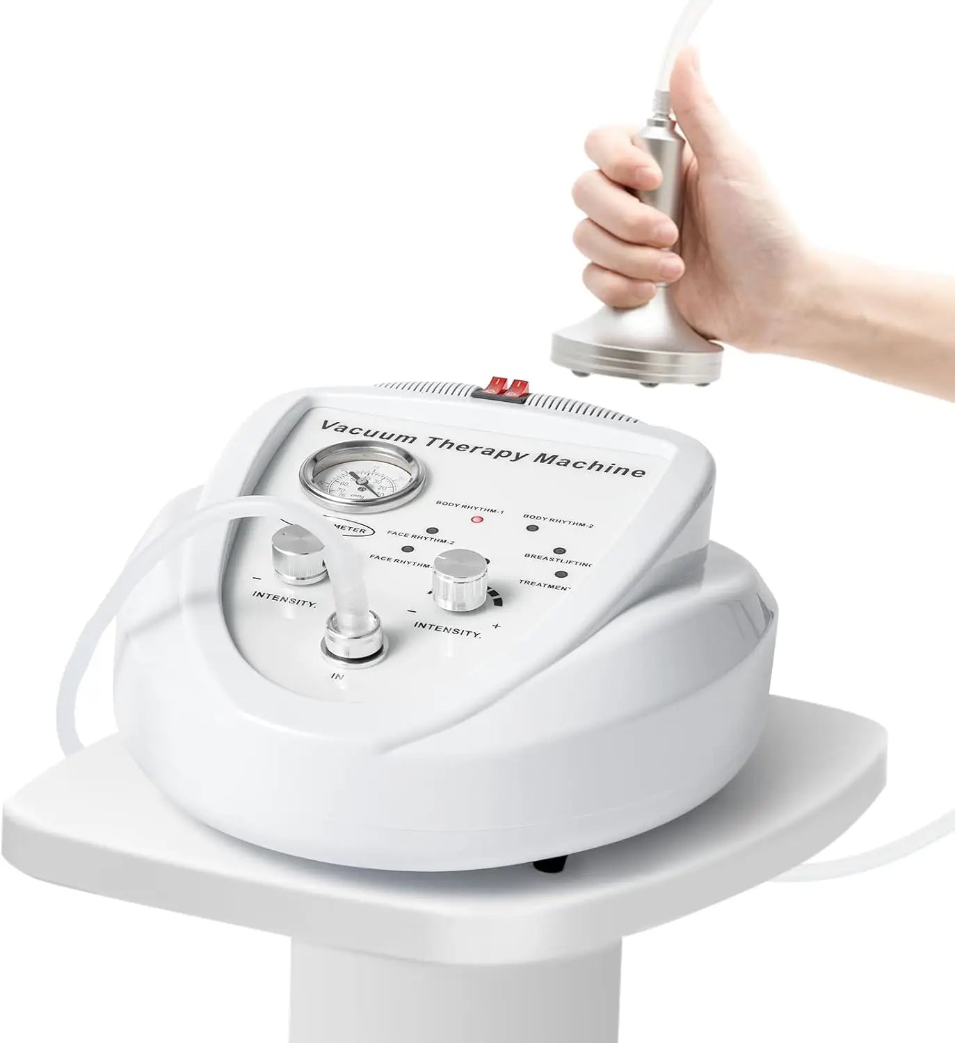 Salon Vacuum Cupping Massage Machine With 30 Multi-spec Cups 3 Separate Hoses 6 Adjustable Modes Max 70cmHg Strong Suction Relieve Back Pain Fat Reduction Anti-cellulite Body Shaping Spa Beauty Equipment
