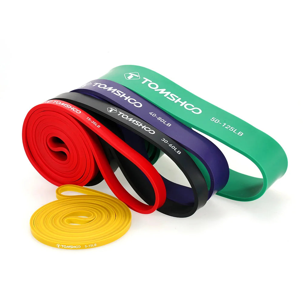 5 Packs Workout Belts Pull Up Assist Bands Set Resistance Loop Bands Powerlifting Exercise Stretch Band with Door Anchor Handles