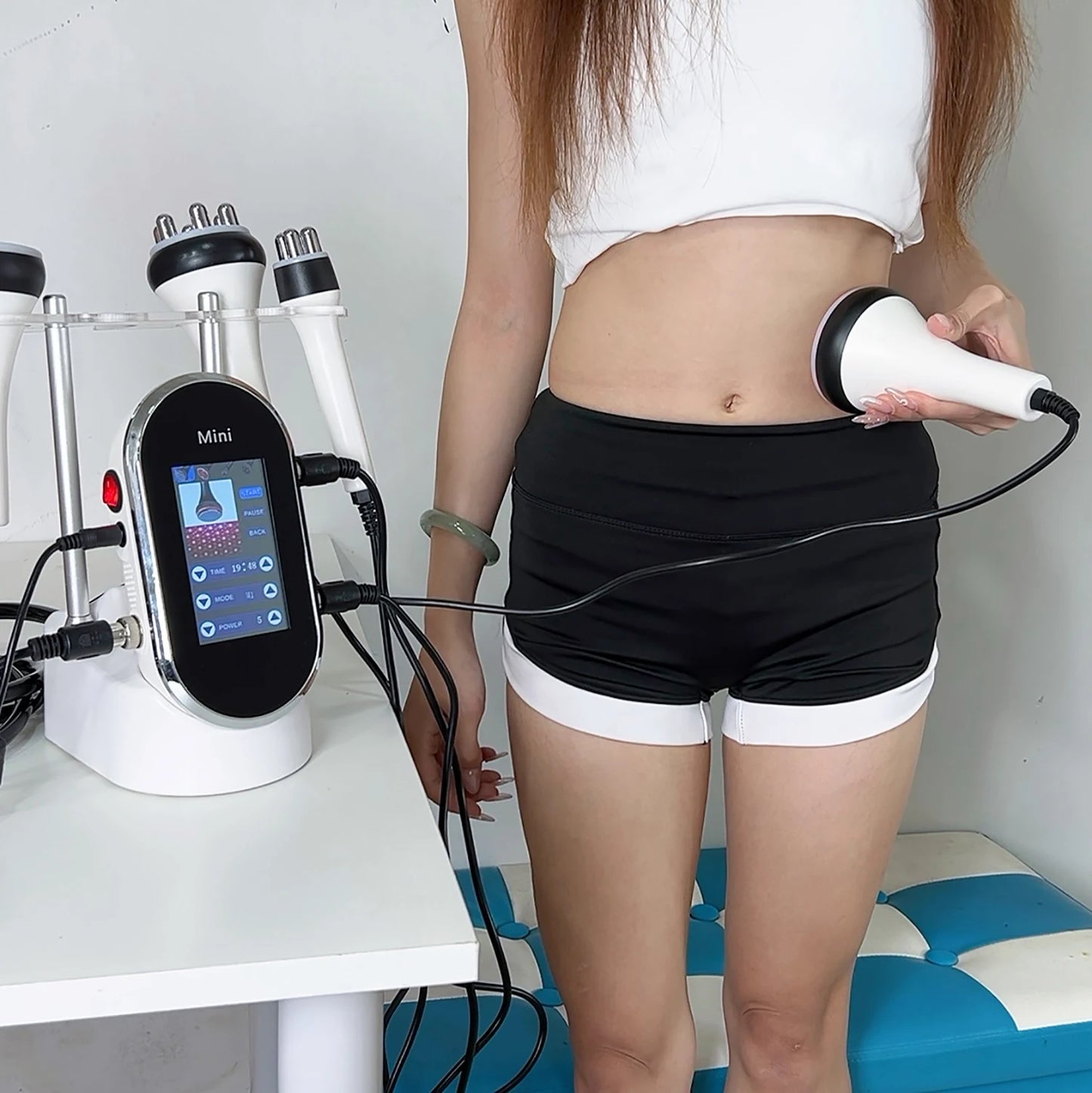 （Overseas Warehouse Shipment） Professional 40K Cavitation Machine for Body Slimming Fat Burning RF Massage Shaping Device